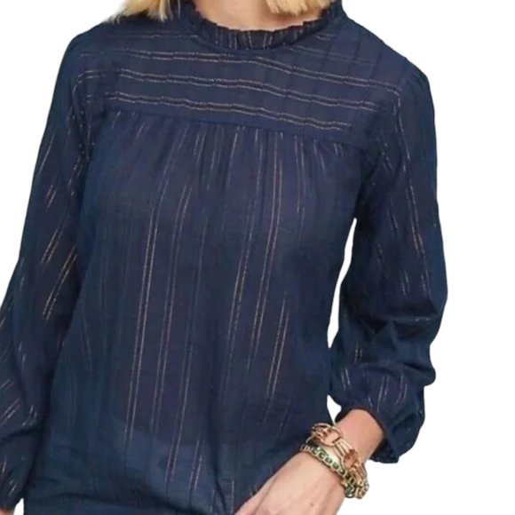 Anthropologie Navy Blouse - Picture 2 of 10